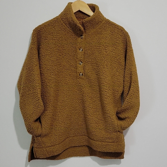 Aerie Tops - AERIE WOMEN'S SHERPA QUATER BUTTON UP OVERSIZED SWEATER